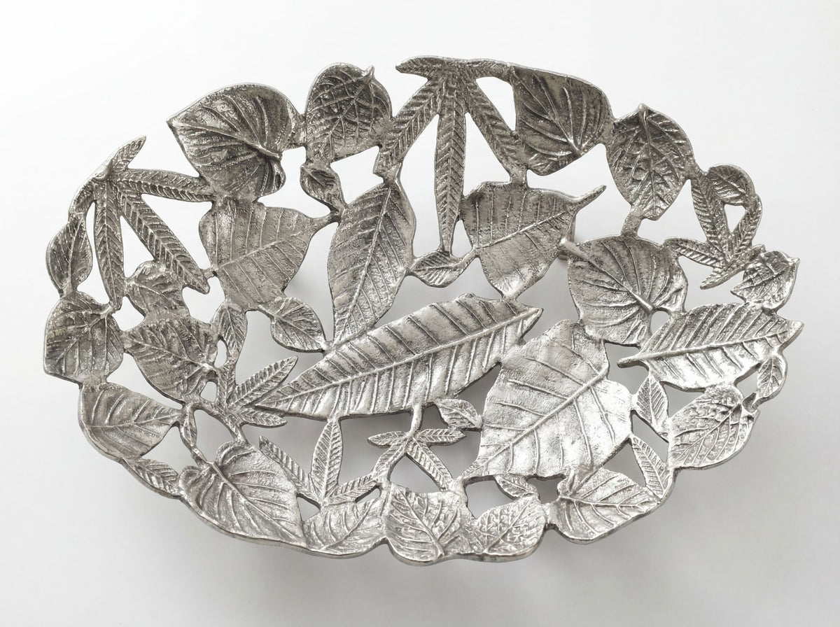 Decoratieschaal Ovaal Zilver Schaal Metaal 49cm Tafeldecoratie