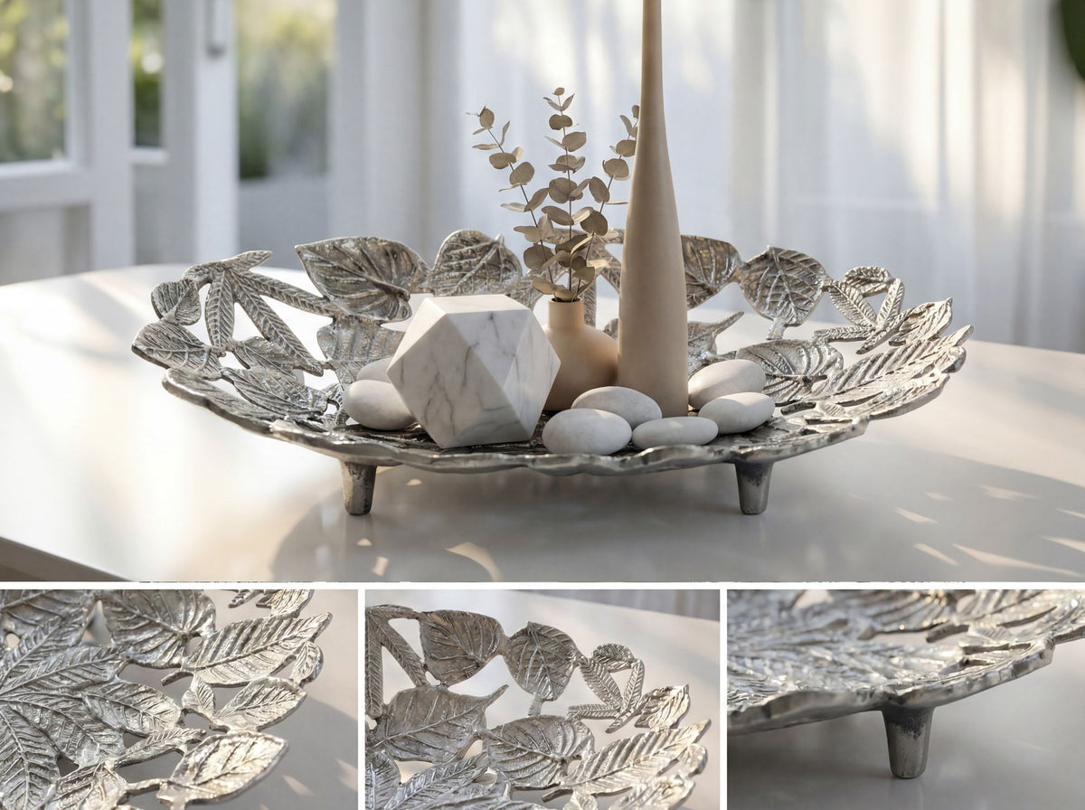 Decoratieschaal Ovaal Zilver Schaal Metaal 49cm Tafeldecoratie