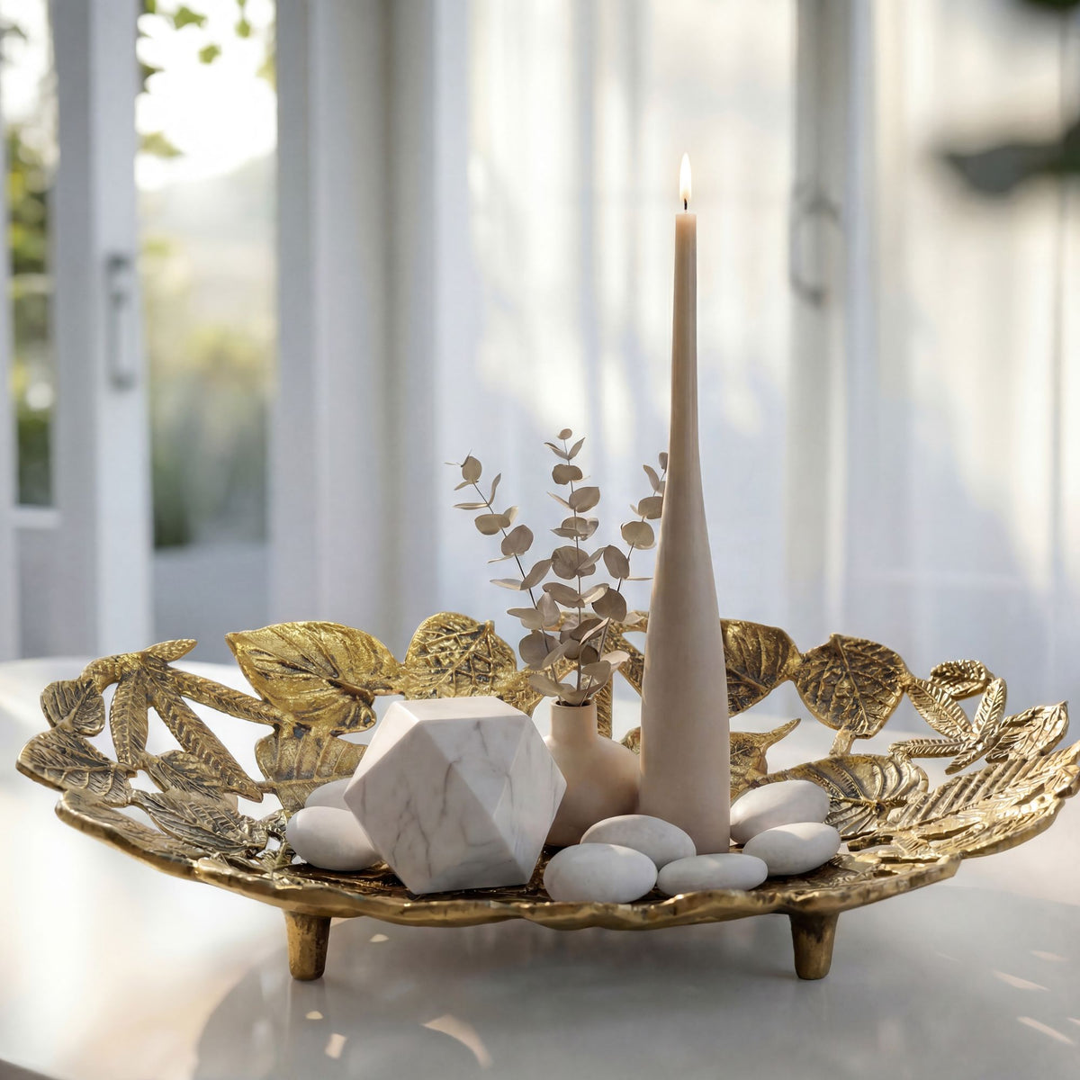 Decoratieschaal Ovaal Goud Metaal 49cm Tafeldecoratie