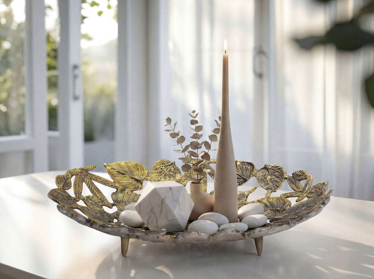 Decoratieschaal Ovaal Goud Metaal 49cm Tafeldecoratie