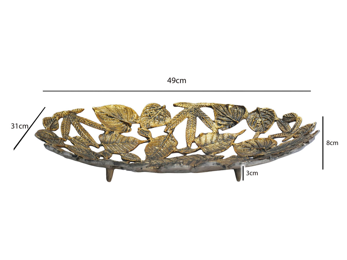 Decoratieschaal Ovaal Goud Metaal 49cm Tafeldecoratie