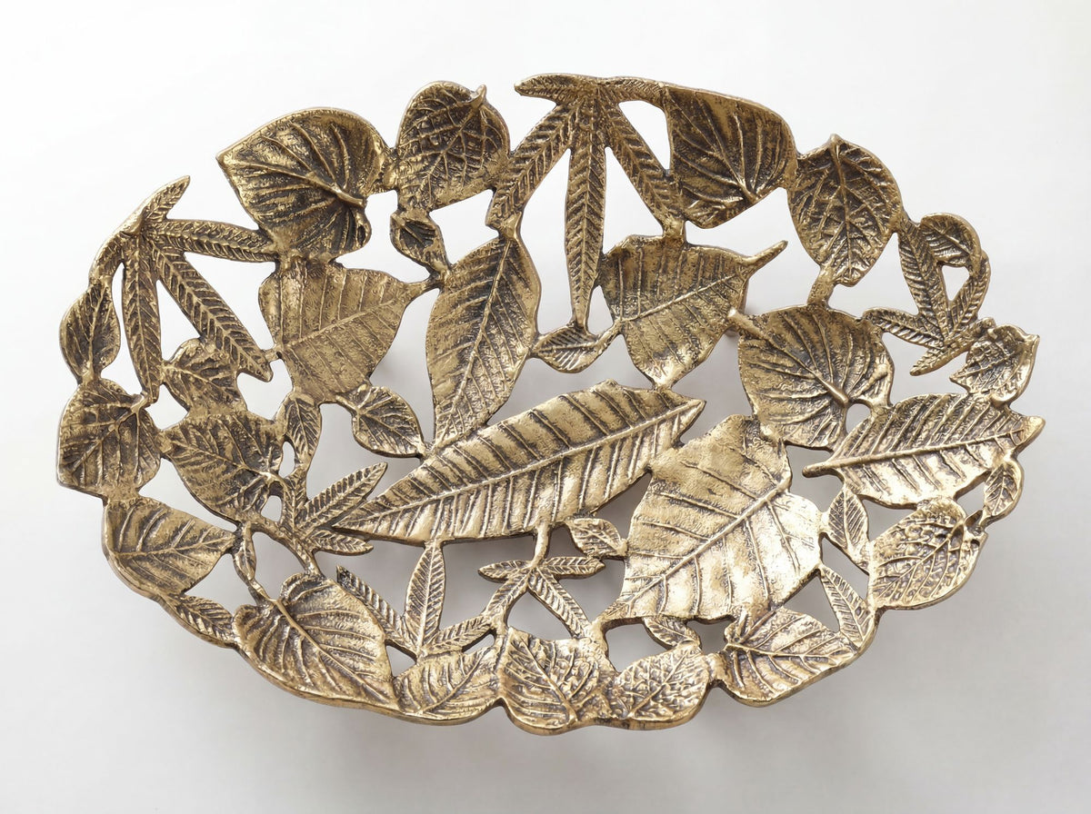 Decoratieschaal Ovaal Goud Metaal 49cm Tafeldecoratie
