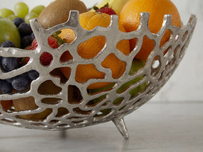Fruitschaal Rond Zilver Schaal Metaal 46cm Tafeldecoratie