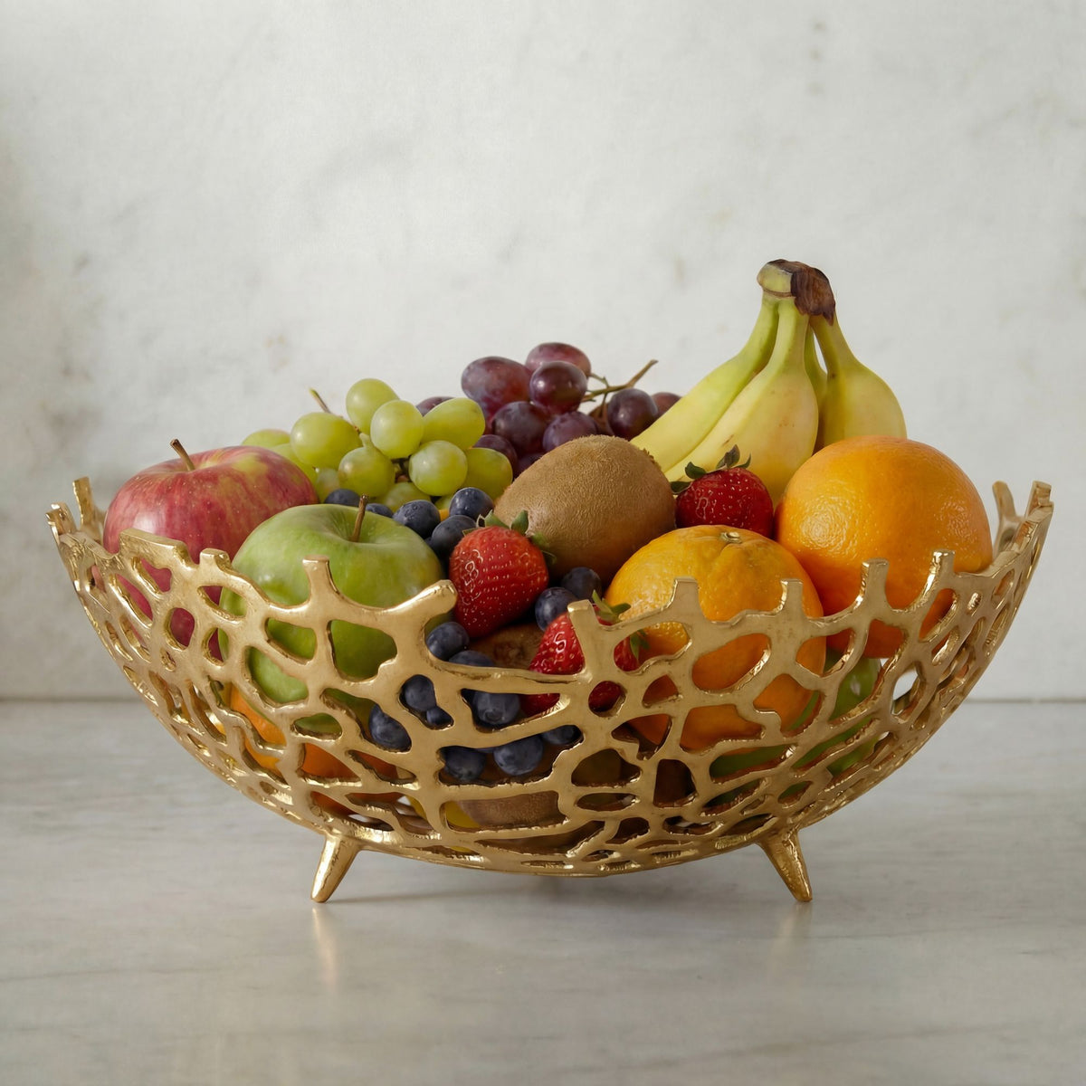 Fruitschaal Rond Goud Schaal Metaal 46cm Tafeldecoratie