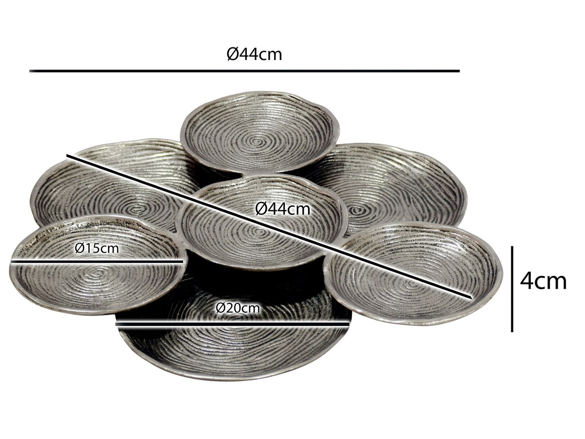 Decoratieschaal Zilver Aluminium 44cm Rond