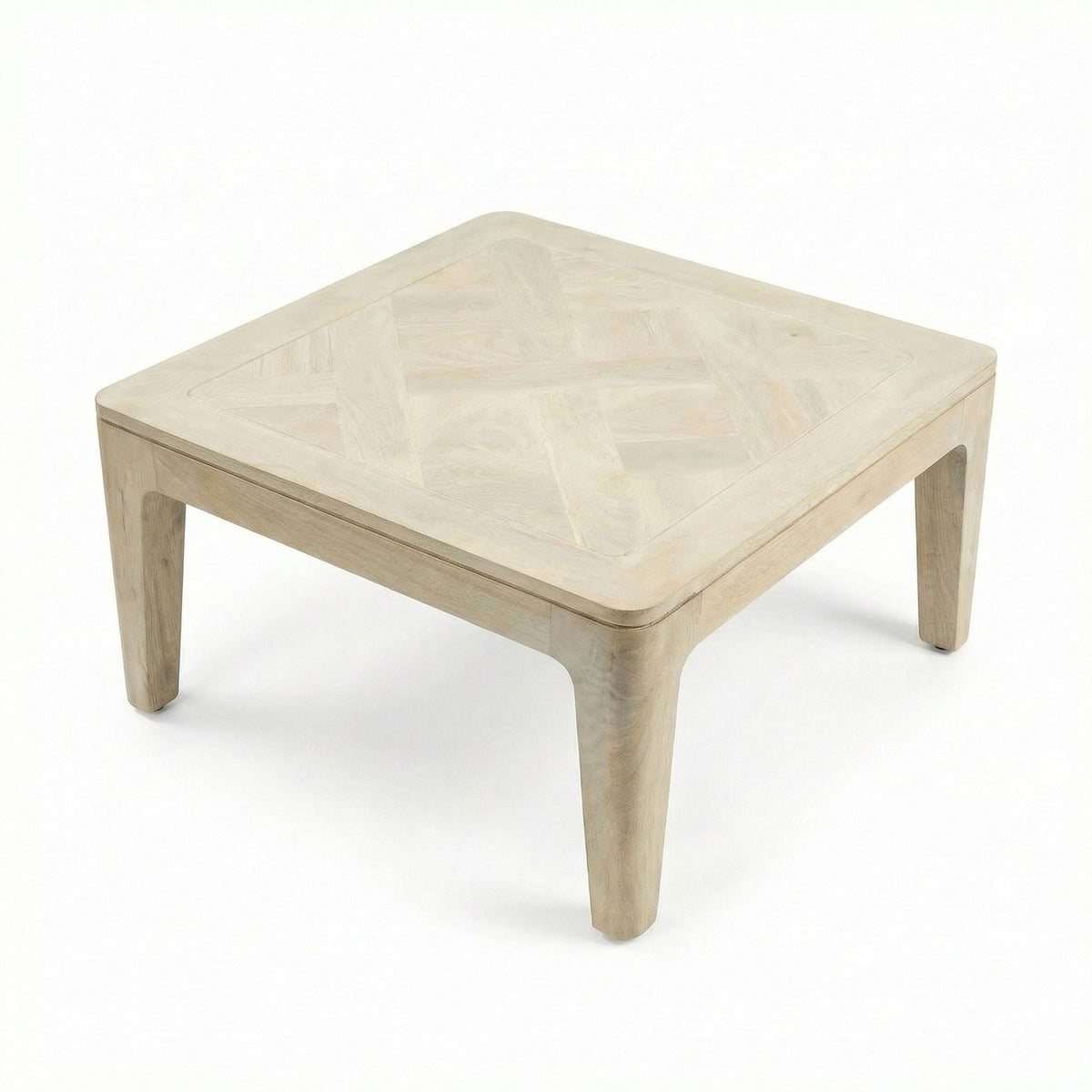 Salontafel 60cm Massief Mangohout white wash - Vierkante Woonkamertafel