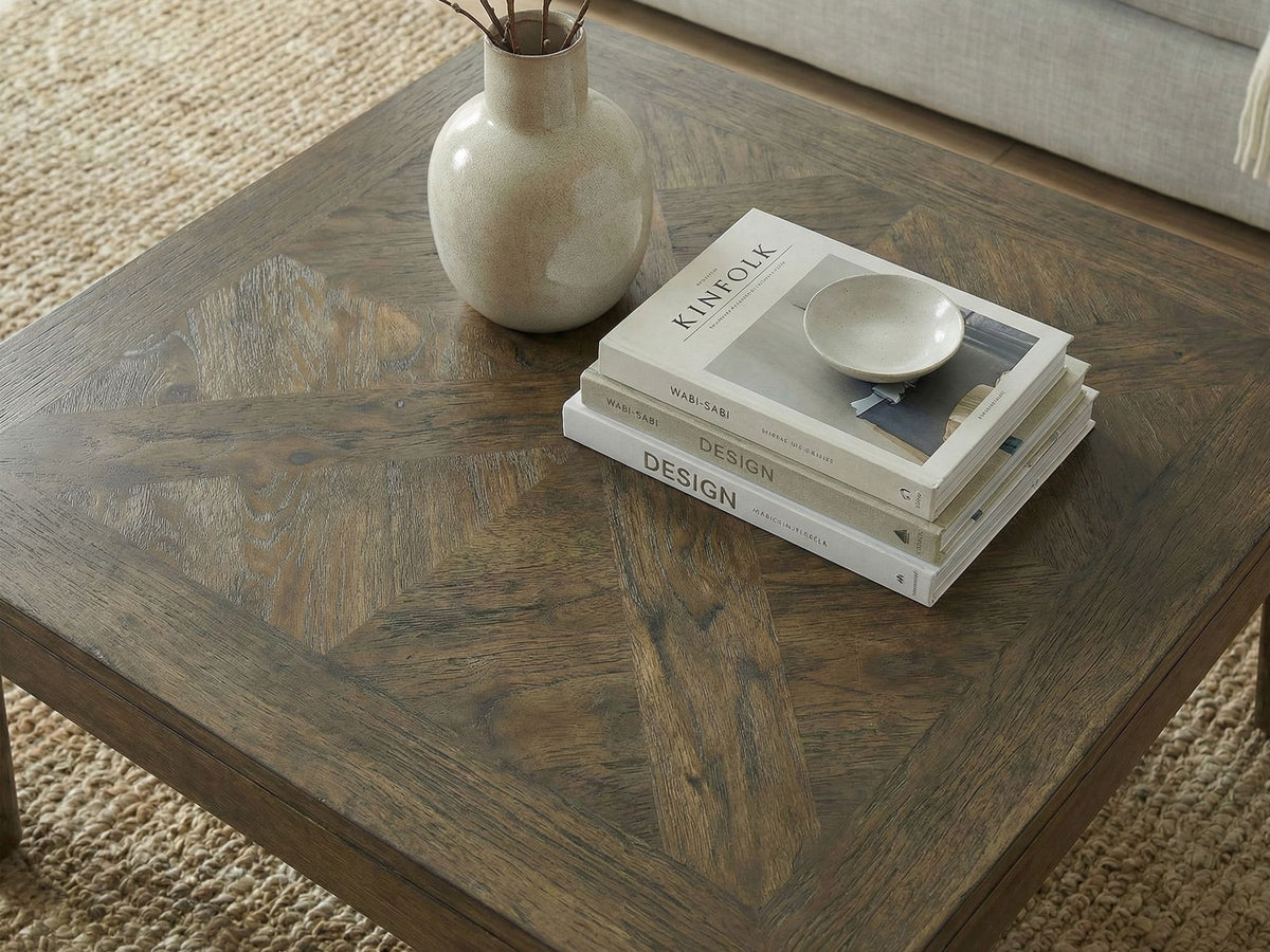 Salontafel 60cm Massief Hout Mango Walnoot Afwerking - Vierkante Woonkamertafel