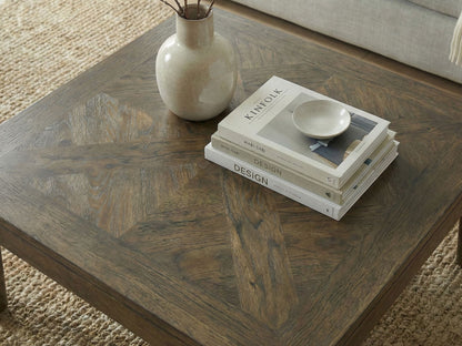 Salontafel 60cm Massief Hout Mango Walnoot Afwerking - Vierkante Woonkamertafel