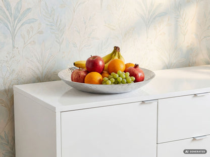 Fruitschaal Rond Zilver Schaal Metaal 50cm Tafeldecoratie