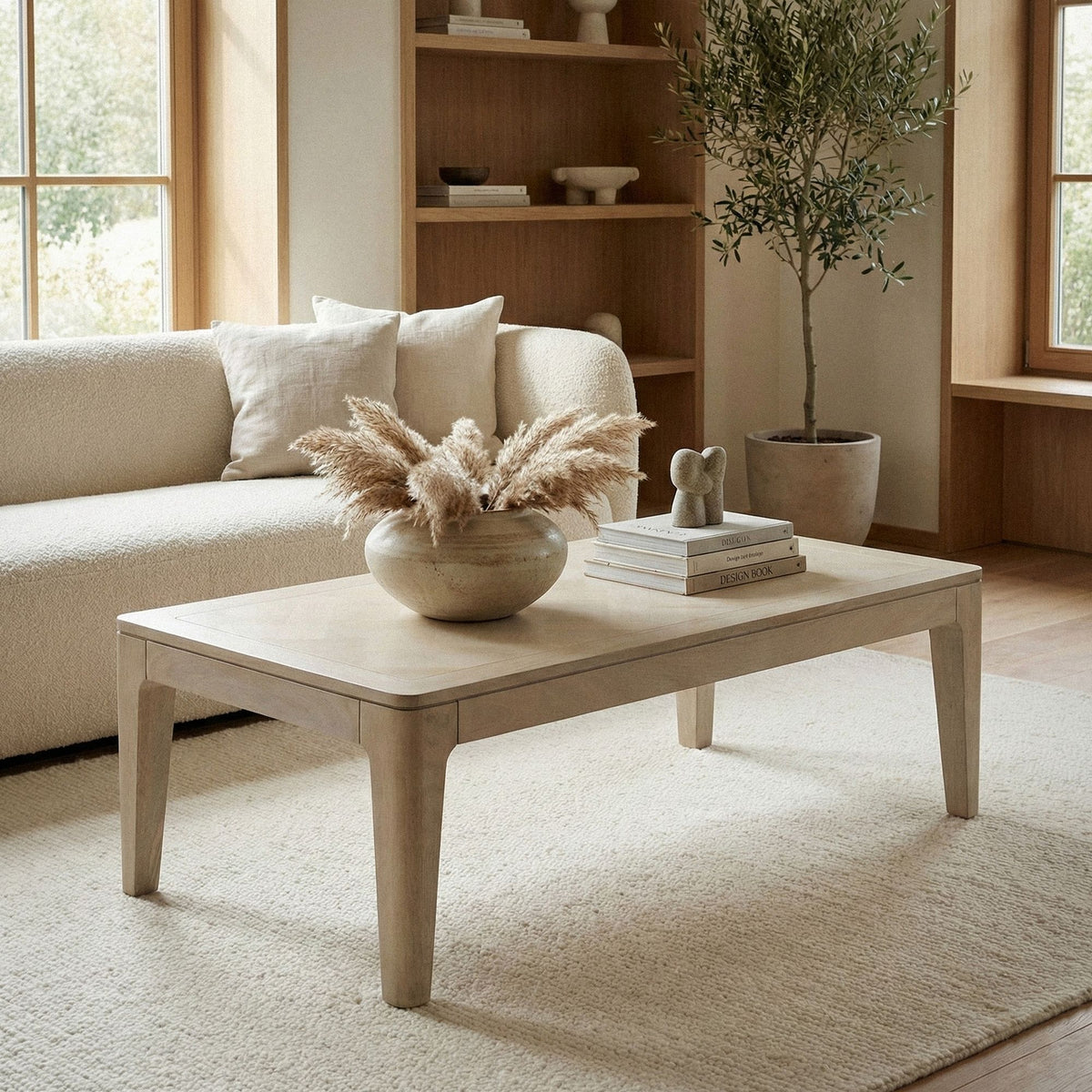 Salontafel 120 x 60 cm Massief Mango Hout white wash