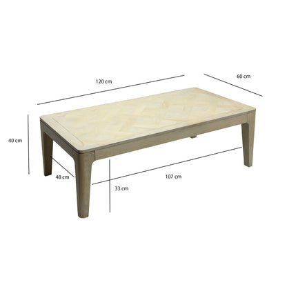 Salontafel 120 x 60 cm Massief Mango Hout white wash