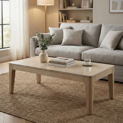 Salontafel 120 x 60 cm Massief Mango Hout white wash -