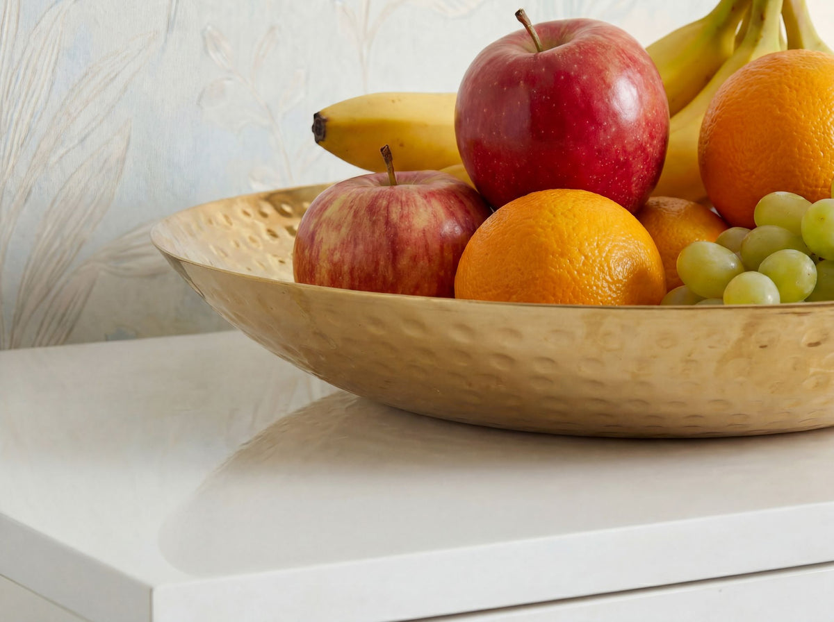 Fruitschaal Rond Goud Schaal Metaal 50cm Tafeldecoratie