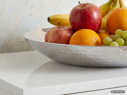 Fruitschaal Rond Zilver Schaal Metaal 36cm Tafeldecoratie