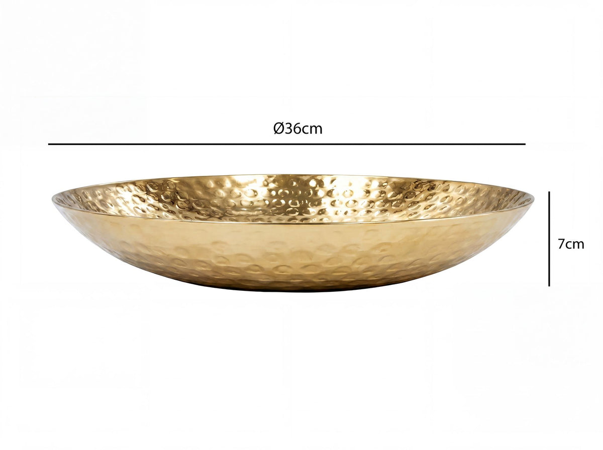 Fruitschaal Rond Goud Schaal Metaal 36cm Tafeldecoratie