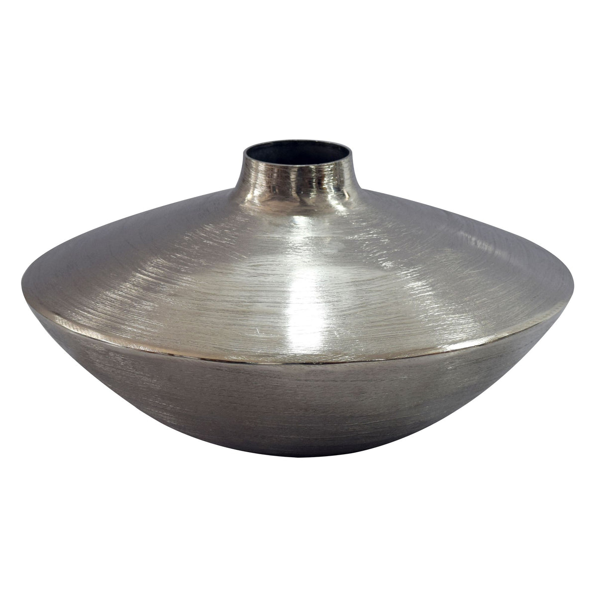 Tafelvaas Aluminium 35cm Zilver - Decoratieve vaas rond
