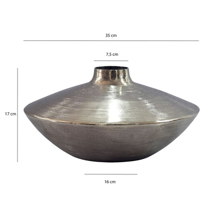 Tafelvaas Aluminium 35cm Zilver - Decoratieve vaas rond