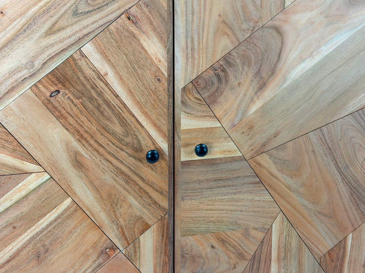 Design Dressoir Acacia Massief Hout 150 cm met 2 Deuren