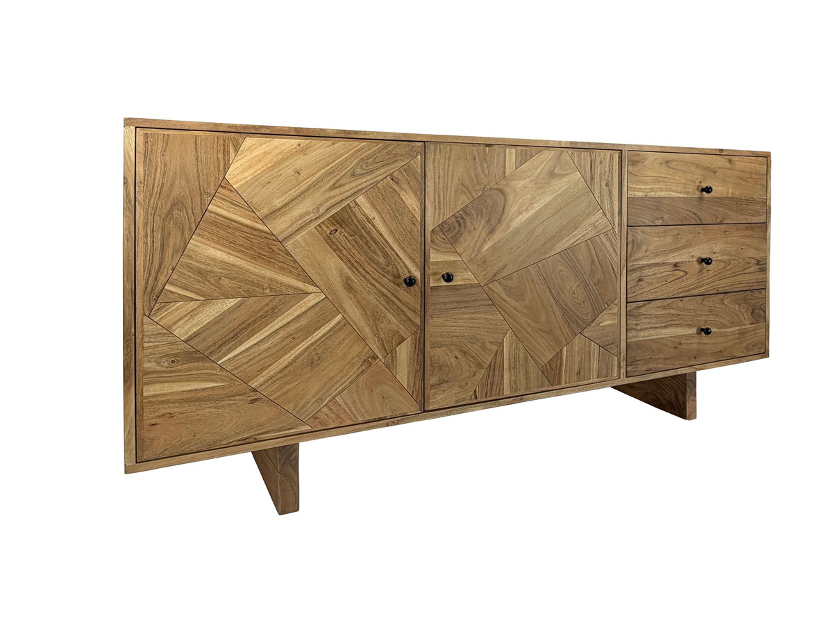 Design Dressoir Acacia Massief Hout 150 cm met 2 Deuren