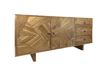 Design Dressoir Acacia Massief Hout 150 cm met 2 Deuren