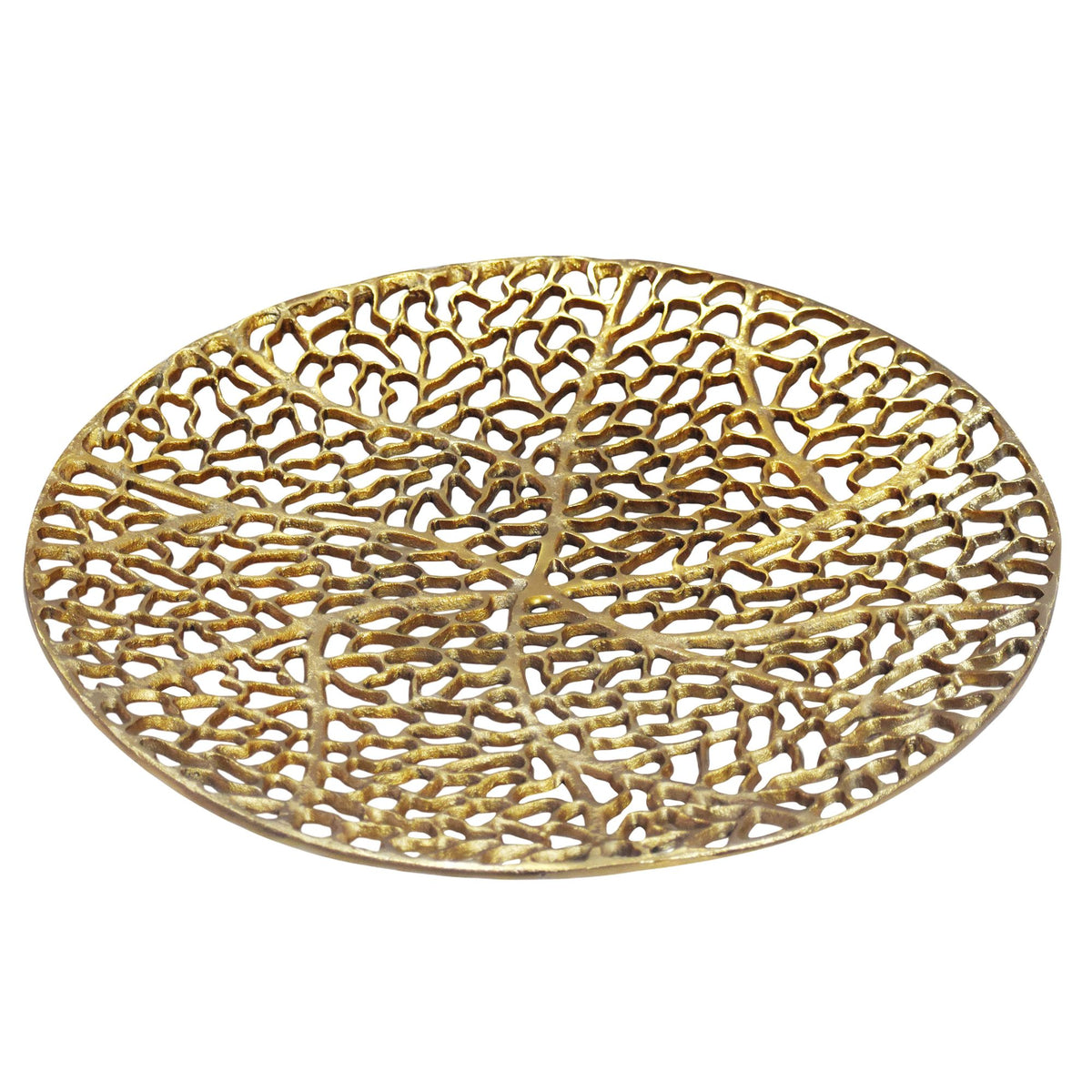 Decoratieve Schaal Rond Goud Metaal 44cm Tafeldecoratie
