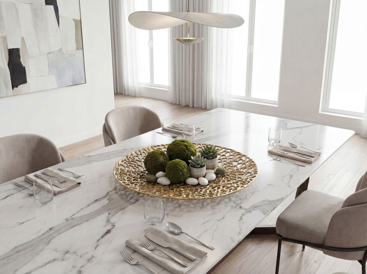 Decoratieve Schaal Rond Goud Metaal 44cm Tafeldecoratie