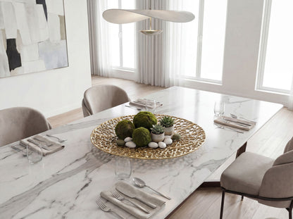 Decoratieve Schaal Rond Goud Metaal 44cm Tafeldecoratie