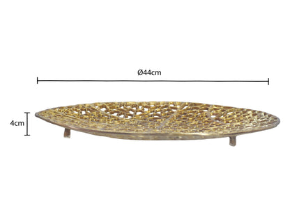 Decoratieve Schaal Rond Goud Metaal 44cm Tafeldecoratie