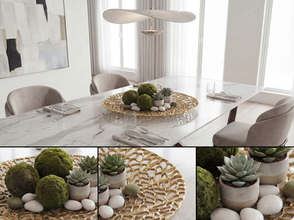 Decoratieve Schaal Rond Goud Metaal 44cm Tafeldecoratie
