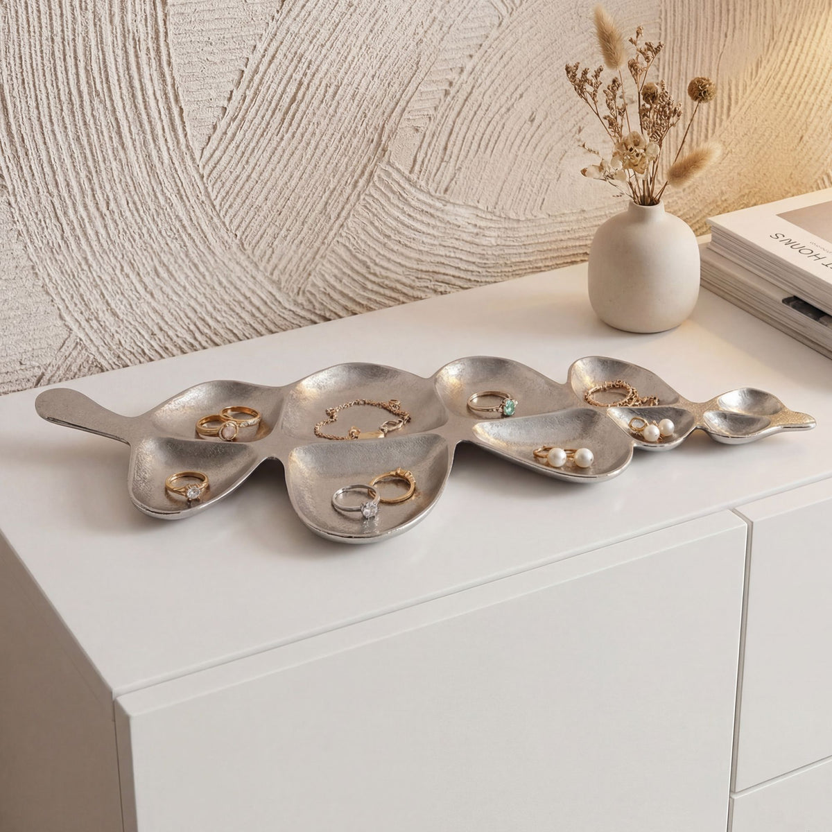 Decoratieschaal Zilver Schaal Metaal 60,5cm Tafeldecoratie