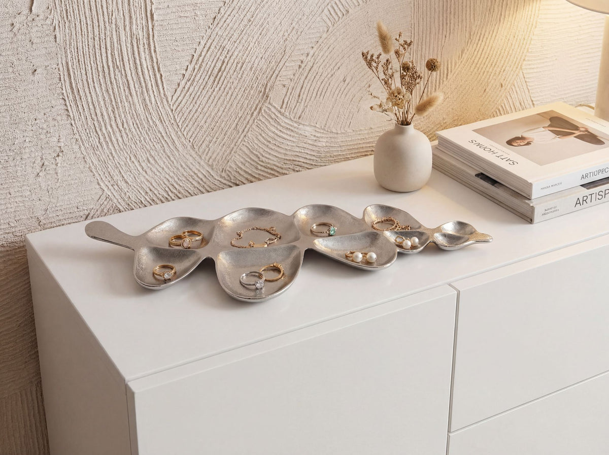 Decoratieschaal Zilver Schaal Metaal 60,5cm Tafeldecoratie