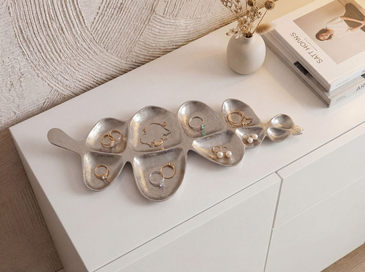 Decoratieschaal Zilver Schaal Metaal 60,5cm Tafeldecoratie