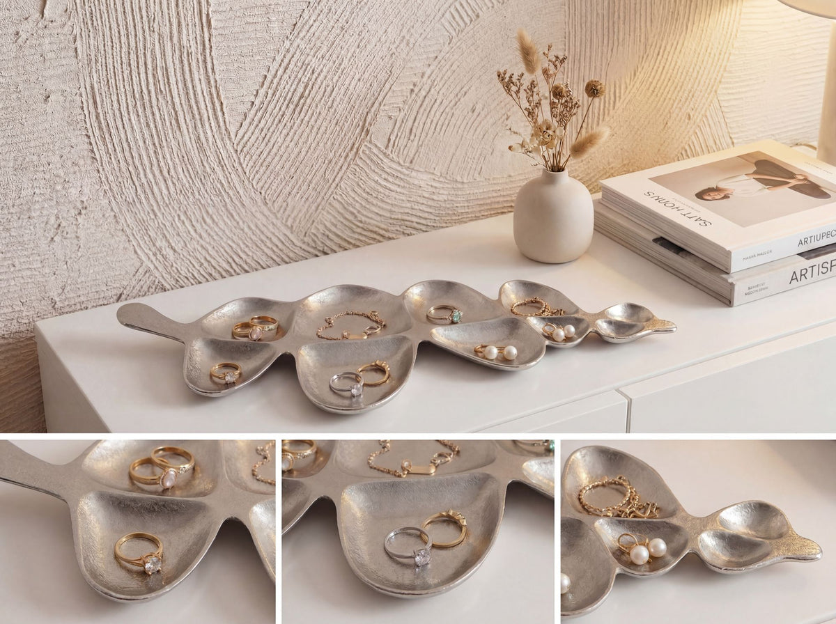 Decoratieschaal Zilver Schaal Metaal 60,5cm Tafeldecoratie