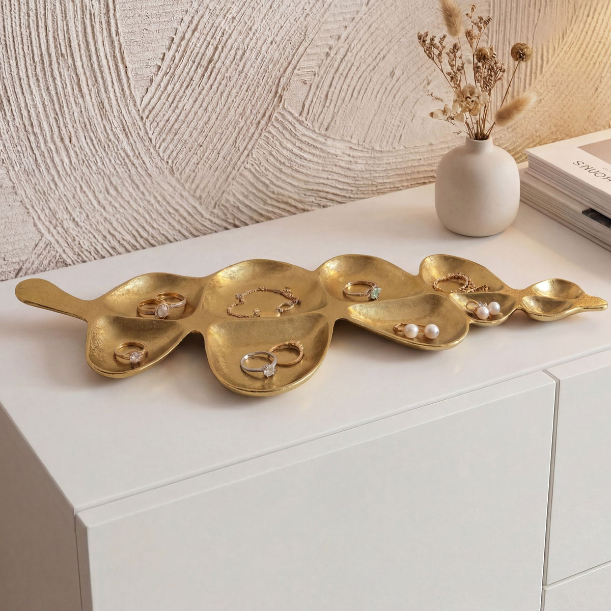 Decoratieve schaal Goud Metaal 60,5cm Tafeldecoratie