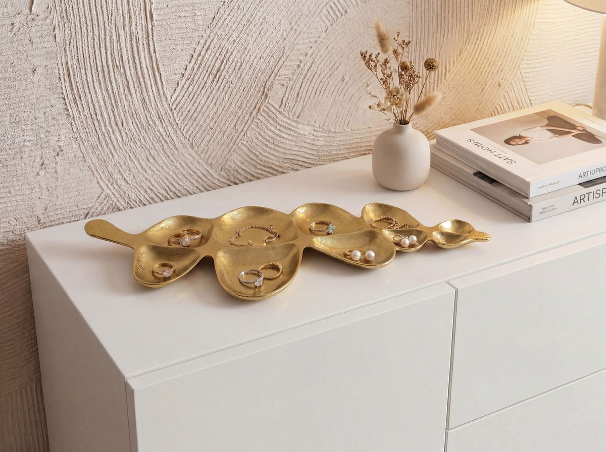 Decoratieve schaal Goud Metaal 60,5cm Tafeldecoratie