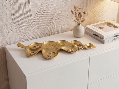 Decoratieve schaal Goud Metaal 60,5cm Tafeldecoratie
