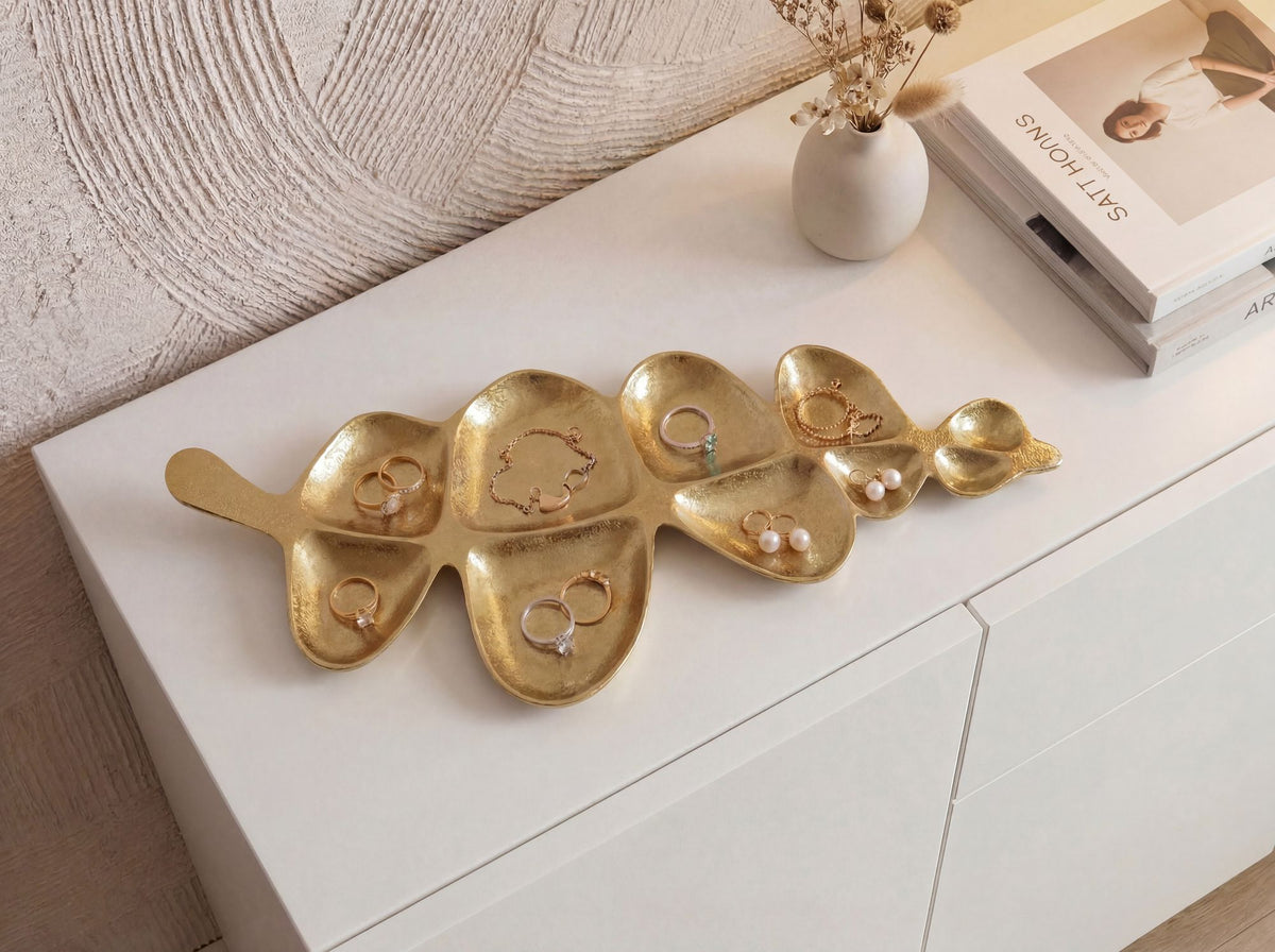 Decoratieve schaal Goud Metaal 60,5cm Tafeldecoratie
