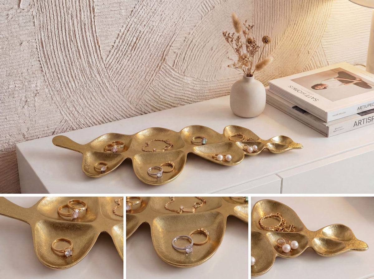 Decoratieve schaal Goud Metaal 60,5cm Tafeldecoratie