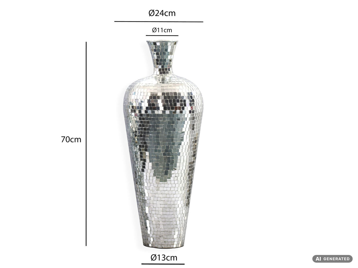Vloervaas Aluminium 70cm Zilver - Grote Bloemenvaas