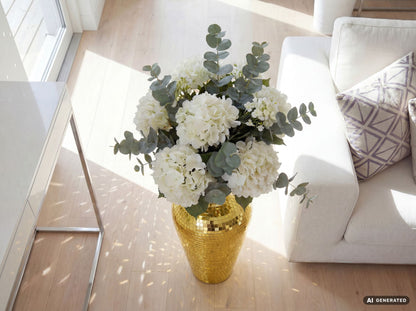 Vloervaas Aluminium 70cm Goud - Grote Bloemenvaas