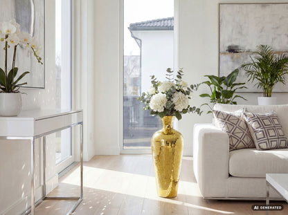 Vloervaas Aluminium 70cm Goud - Grote Bloemenvaas