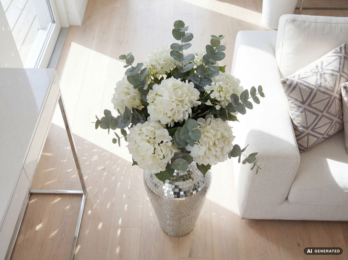 Vloervaas Aluminium 50cm Zilver - Grote Bloemenvaas