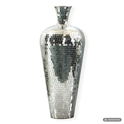 Vloervaas Aluminium 50cm Zilver - Grote Bloemenvaas