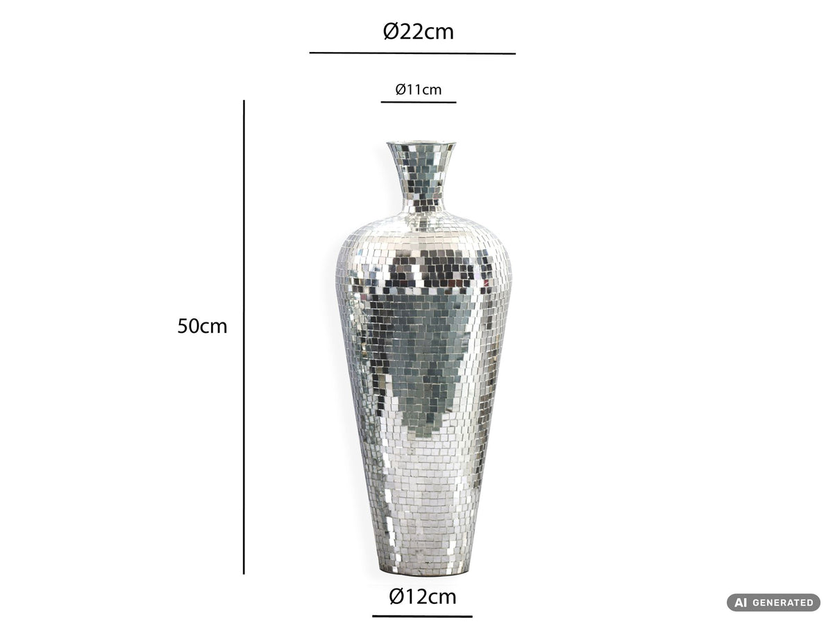 Vloervaas Aluminium 50cm Zilver - Grote Bloemenvaas