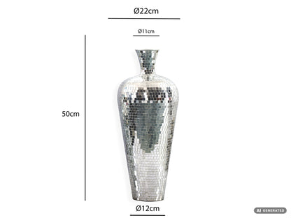 Vloervaas Aluminium 50cm Zilver - Grote Bloemenvaas