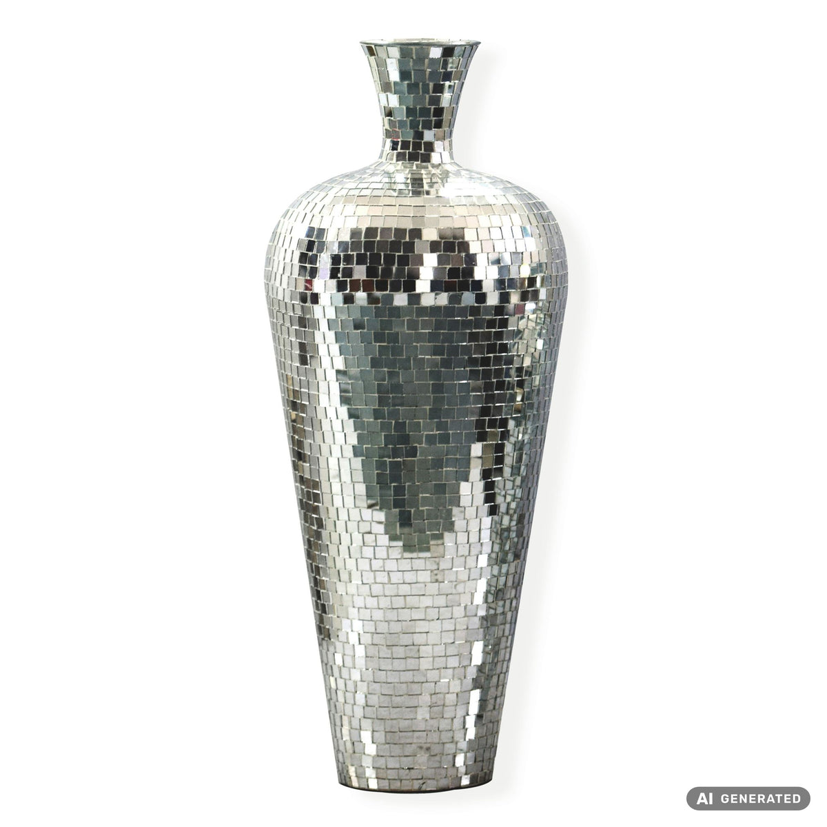Vloervaas Aluminium 50cm Zilver - Grote Bloemenvaas