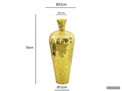Vloervaas Aluminium 50cm Goud - Grote Bloemenvaas
