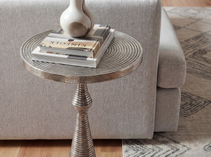 Bijzettafel Zilver 30cm Aluminium Ronde Tafel - Aanbouwtafel Metaal Decoratietafel
