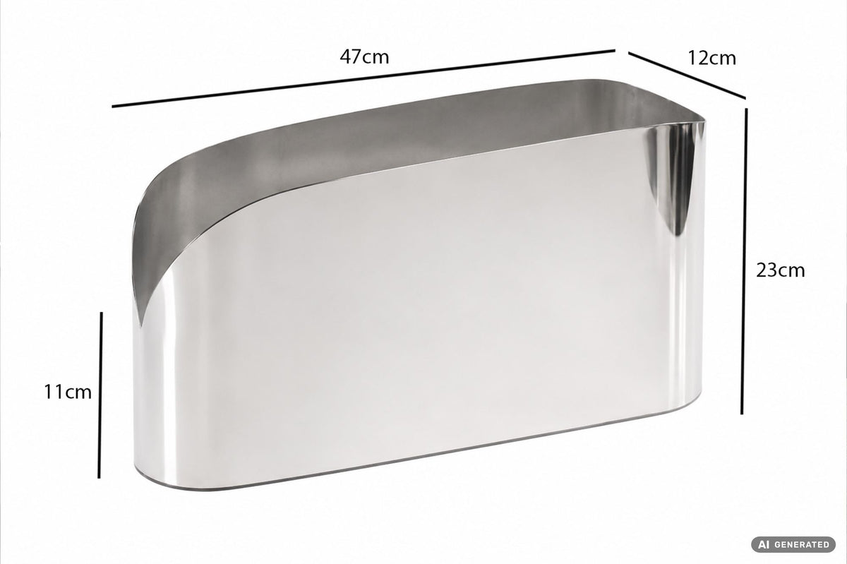 Flessenkoeler 47cm Metaal Zilver - Gebogen Design Wijnkoeler & Champagnekoeler