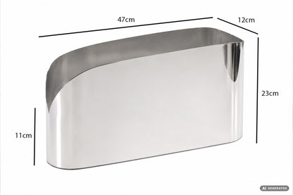 Flessenkoeler 47cm Metaal Zilver - Gebogen Design Wijnkoeler & Champagnekoeler